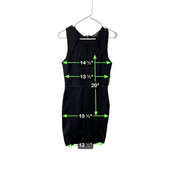 NWT Guess Los Angeles Size M Little Black Dress Bandage Bodycon GDLR3485 - Picture 6 of 14
